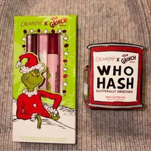 Colourpop x The Grinch Berry Grinchy Gloss/Lip Liner Kit & Who Hash Glitter Gel